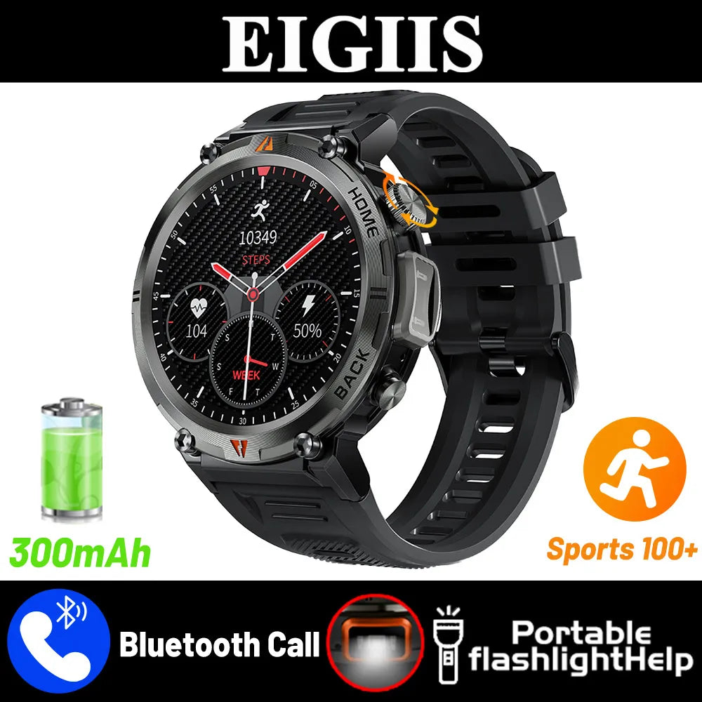 EIGIIS KE3 Smartwatch for Men Bluetooth Health Monitor Heart Rate