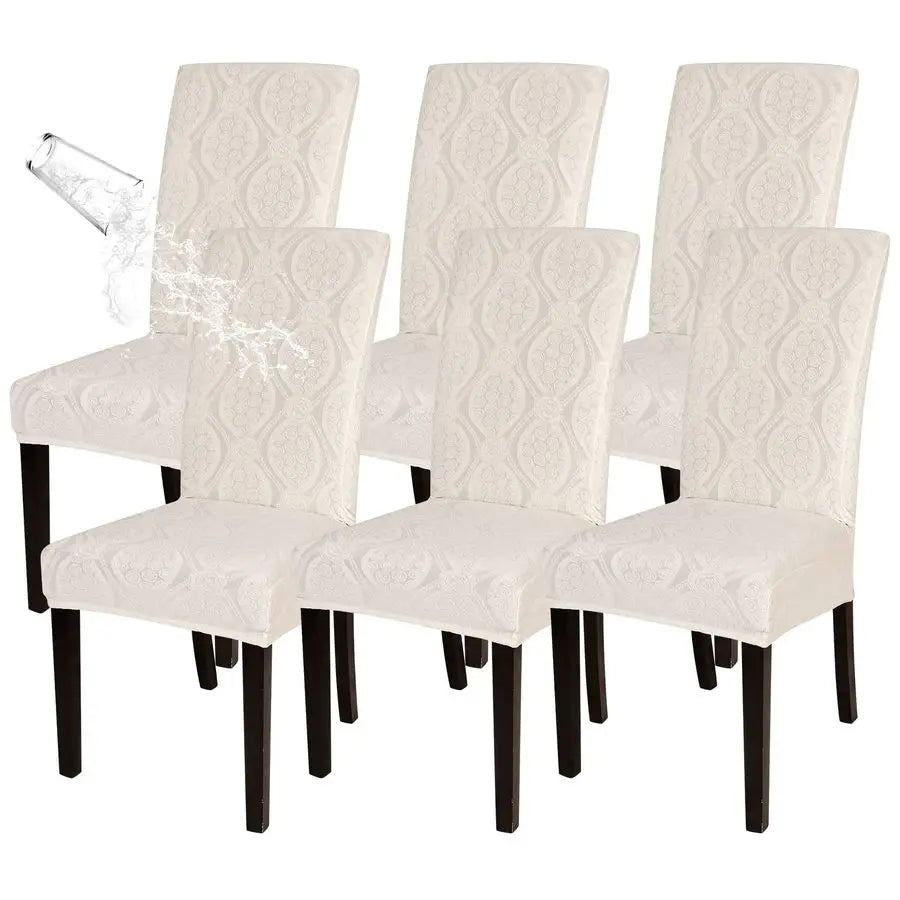 Waterproof Dining Chair Covers Set Stretch Jacquard Parsons Slipcovers