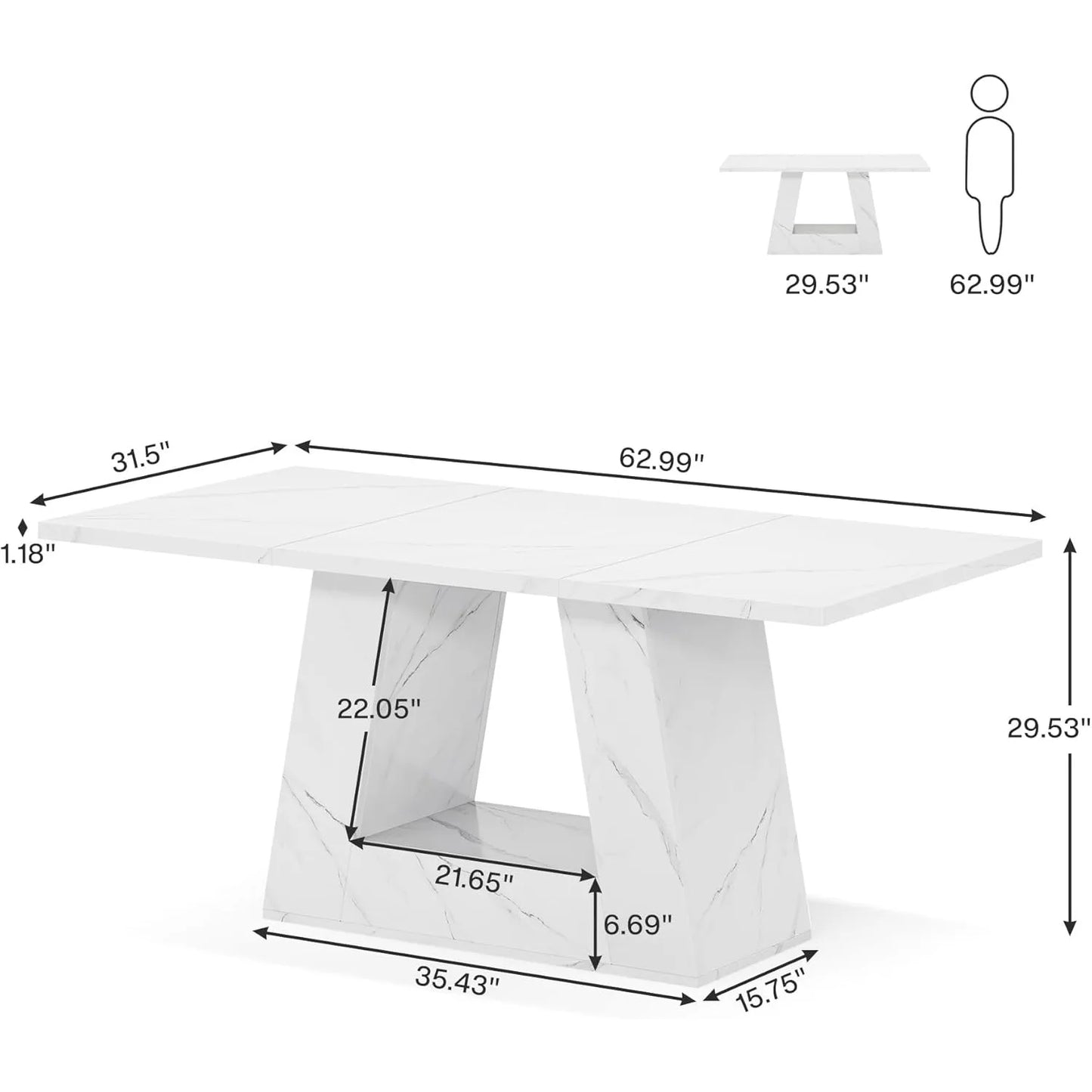 Little Tree Dining Table For 4 To 6 People Rectangular