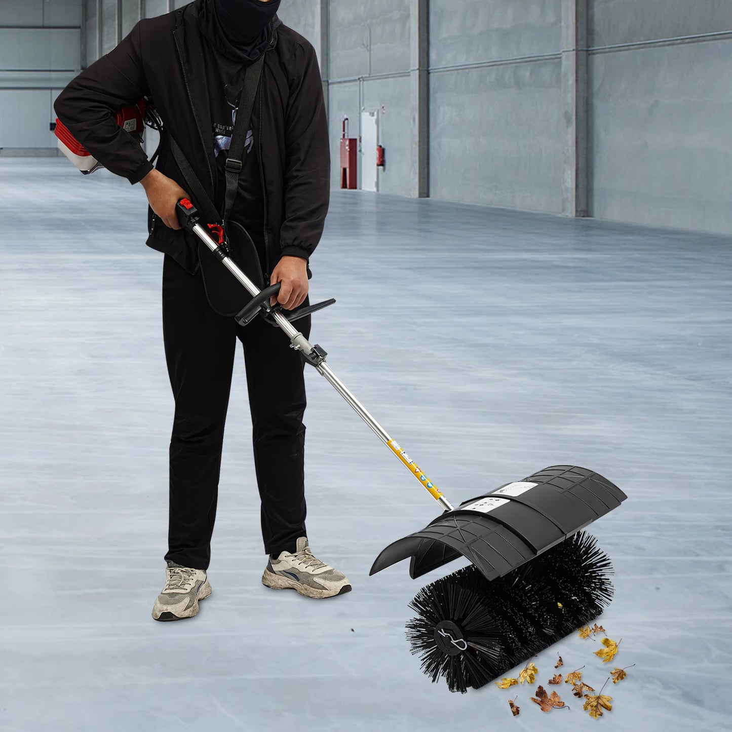 Gas Powered Walk Behind Sweeper For Multi Surface Driveways Lawns And Garages