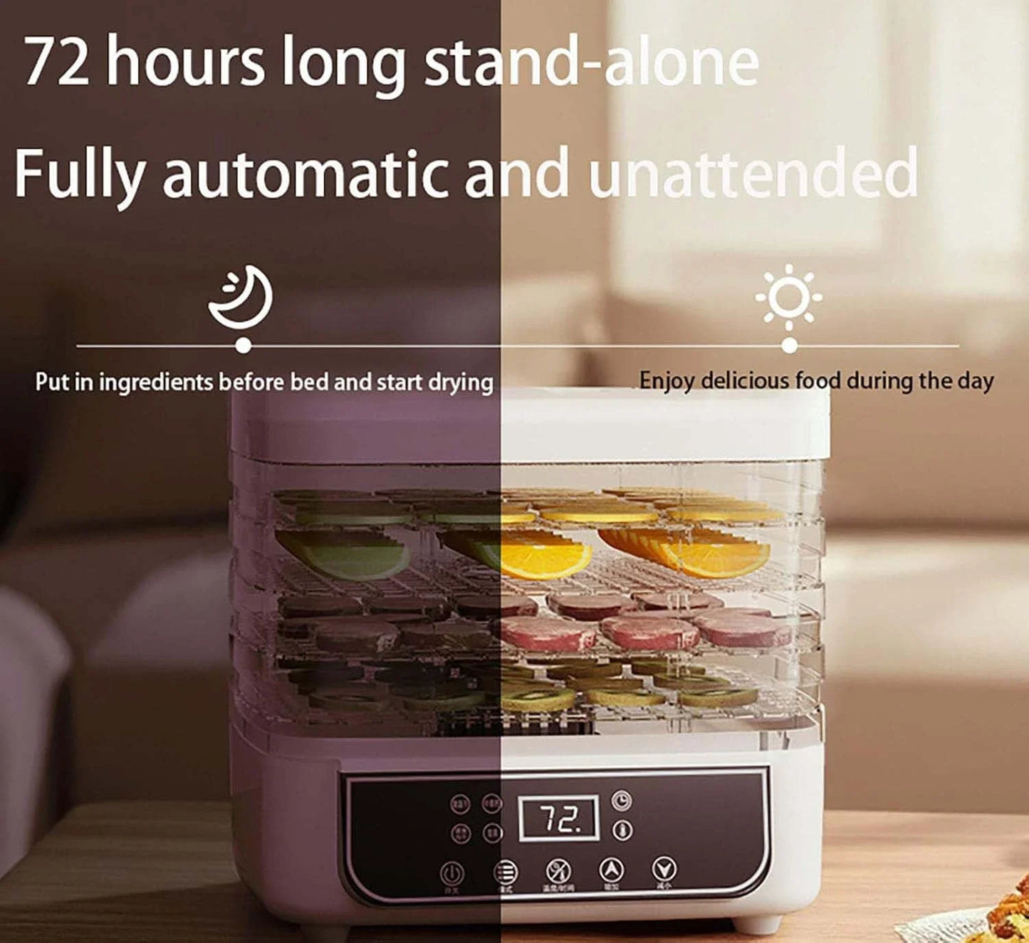 Five Layer Fruit Dryer With Adjustable Temperature And Touch Control
