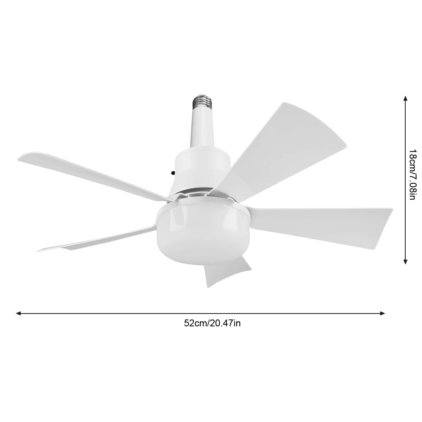 APWIKOGER Socket Ceiling Fan With Light And Remote