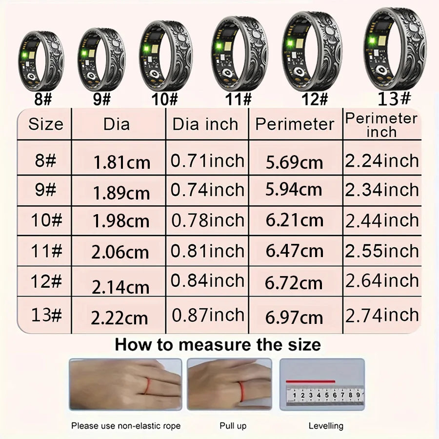 Smart Ring Fitness Tracker IP68 Waterproof With Sleep Monitor