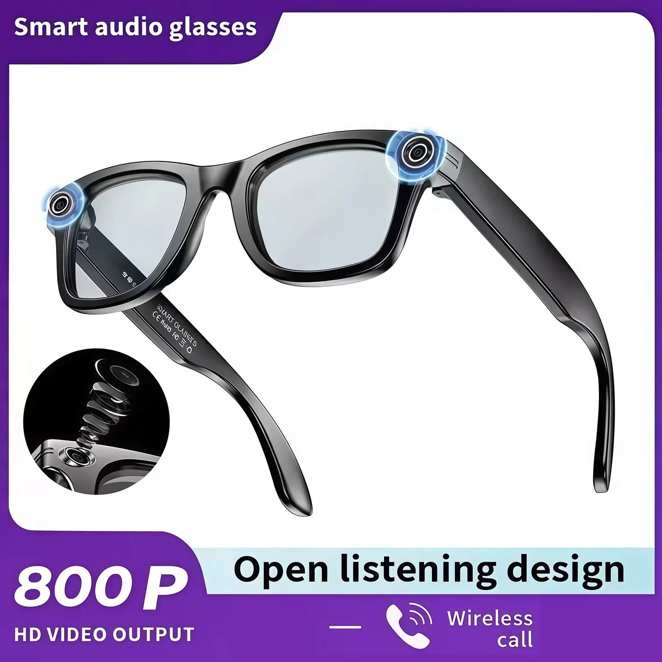 Giinova AI Smart Video Glasses With Camera And Photo Capabilities