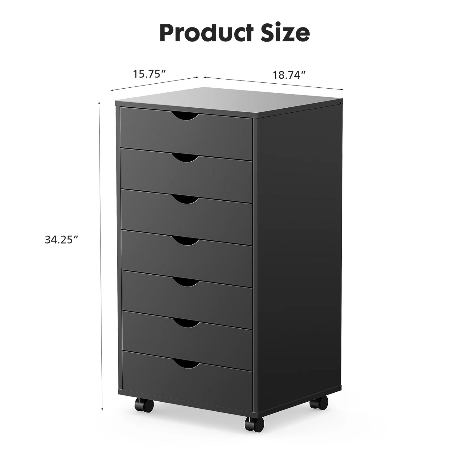 JHK Drawer Chest Dresser Storage Cabinet On Wheels