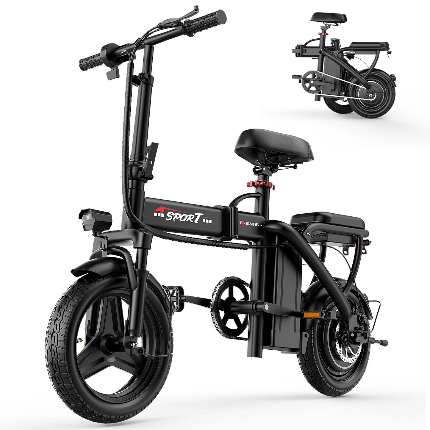 Folding Electric Bicycle 48V 1000W LCD Display 30 Mile Range