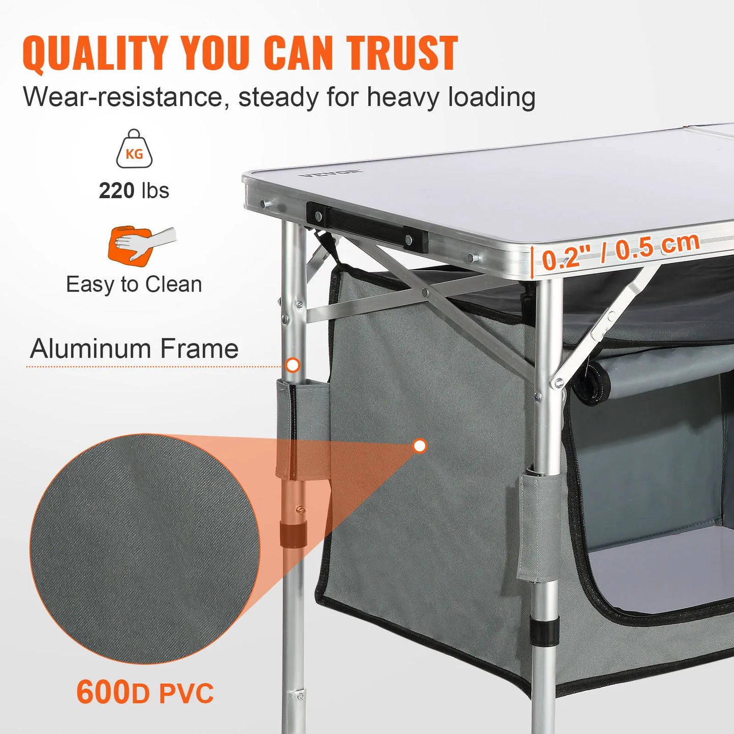 SucceBuy Folding Picnic Table Aluminum With Storage Bag For Outdoors