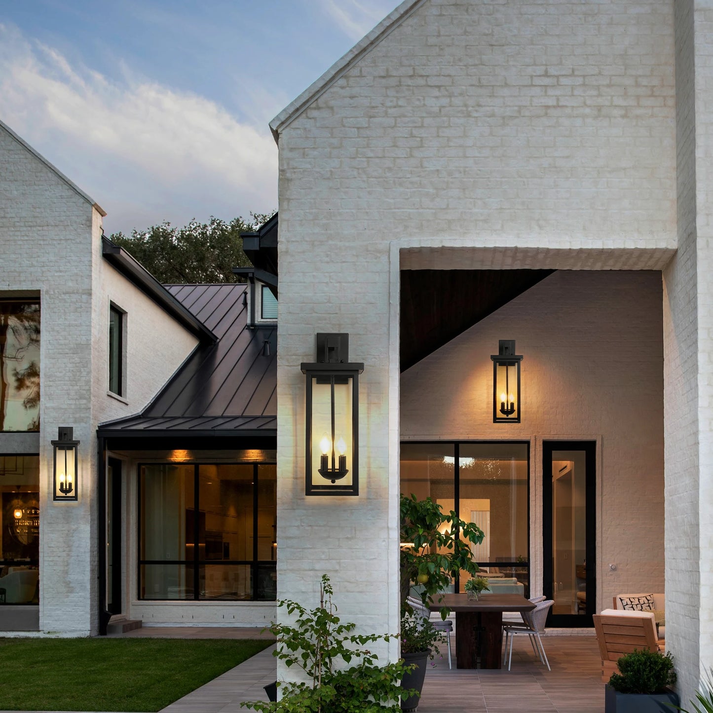 ARLGSITE Outdoor Wall Lantern With Dusk To Dawn Sensor Matte Finish