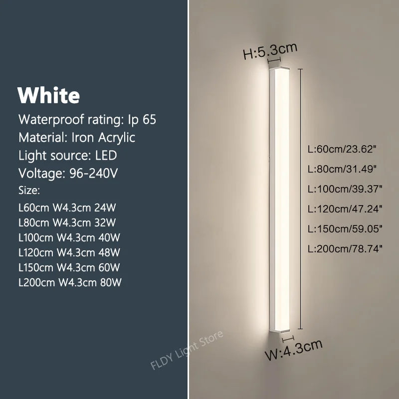 FLDY Modern Outdoor Waterproof LED Wall Light IP65
