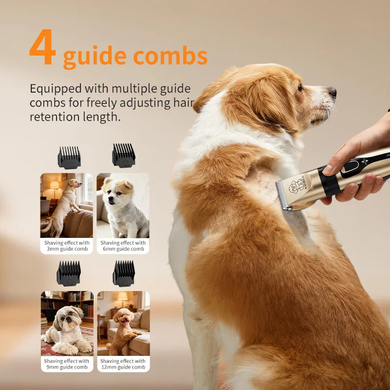 Rechargeable Low Noise Dog Grooming Clippers Kit With Accessories