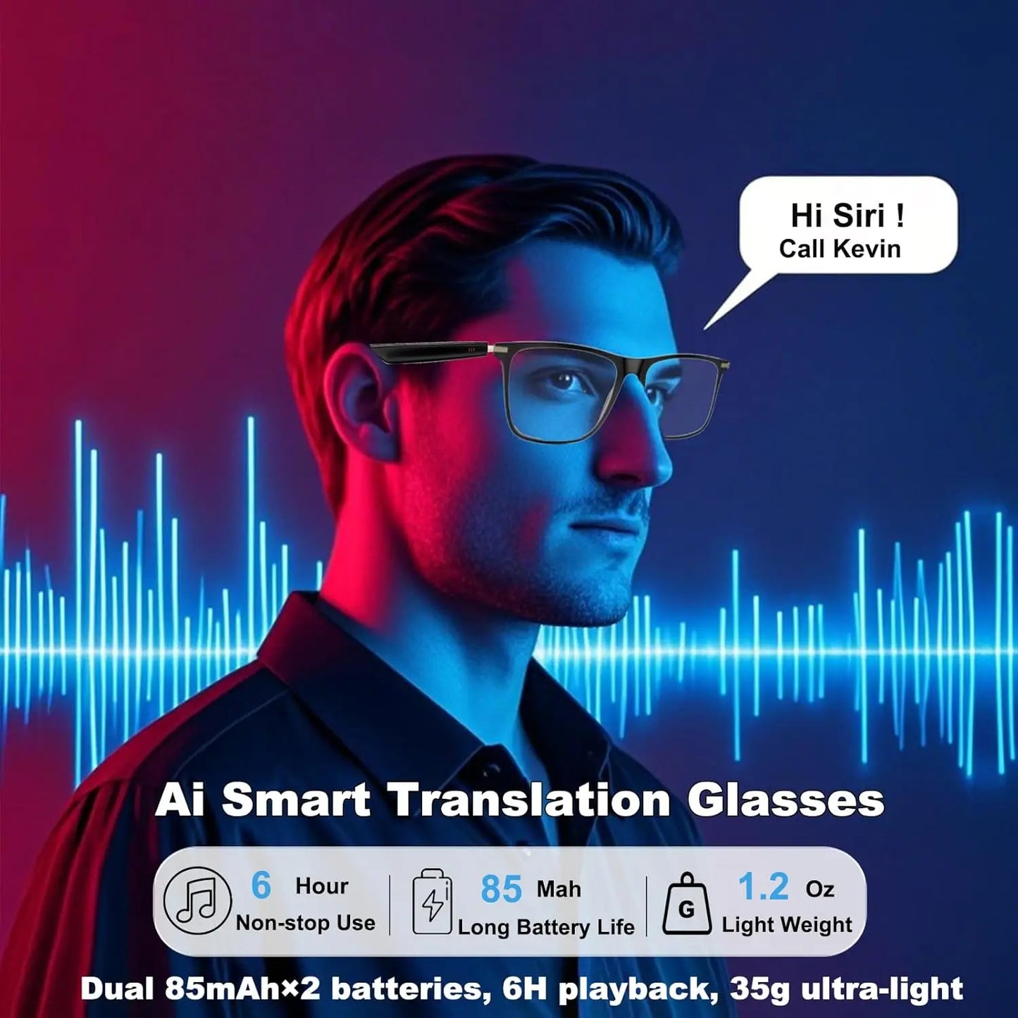 Giinova AI Translation Smart Glasses Real-Time Translation 160 Languages