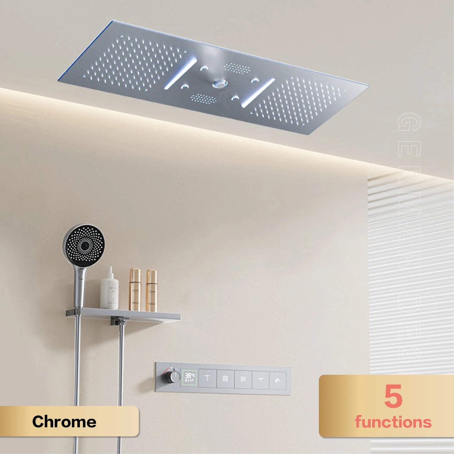 Aitana Luxury Brass Gunmetal LED Display Thermostatic Shower System