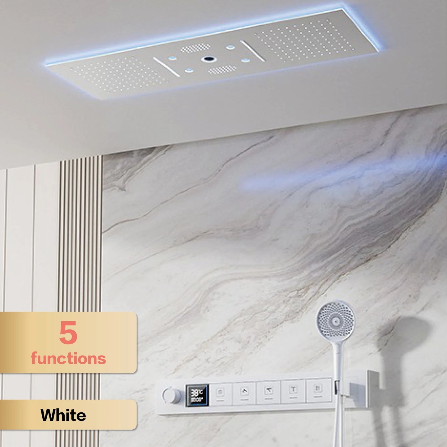 Aitana Luxury Brass Gunmetal LED Display Thermostatic Shower System