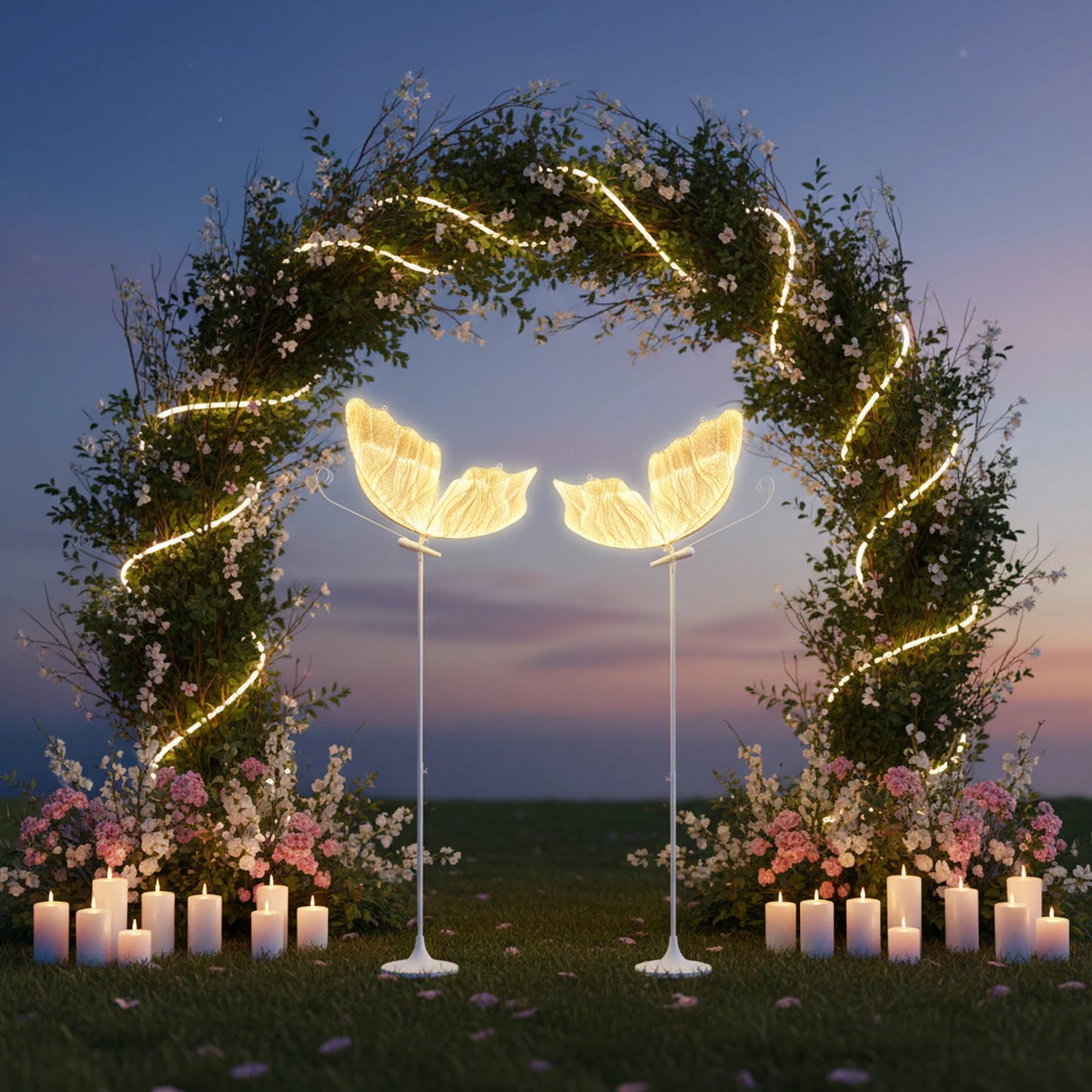 2-Pack Wedding Butterfly Floor Lamp Adjustable Height