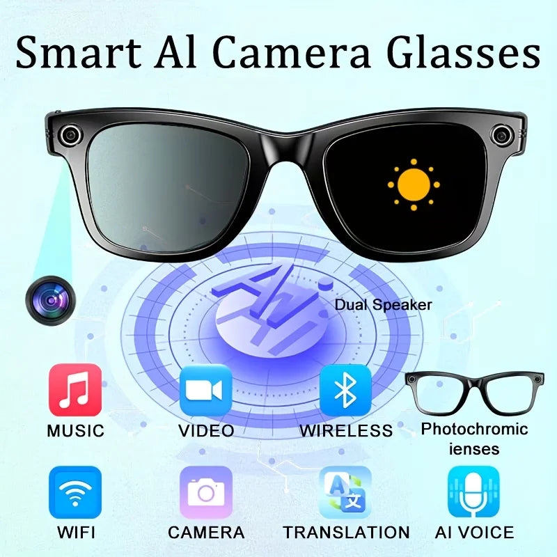 Giinova AI Smart Video Glasses With Camera And Photo Capabilities