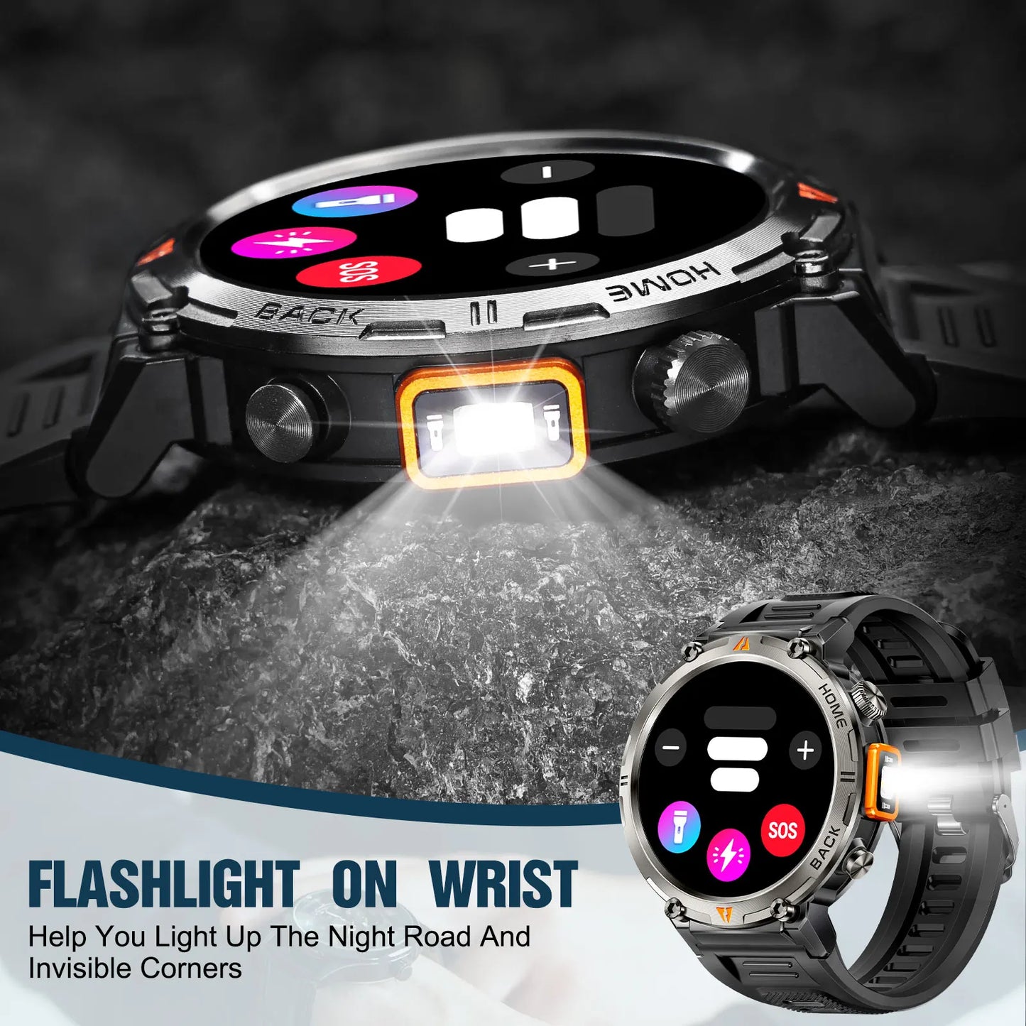EIGIIS KE3 Smartwatch for Men Bluetooth Health Monitor Heart Rate