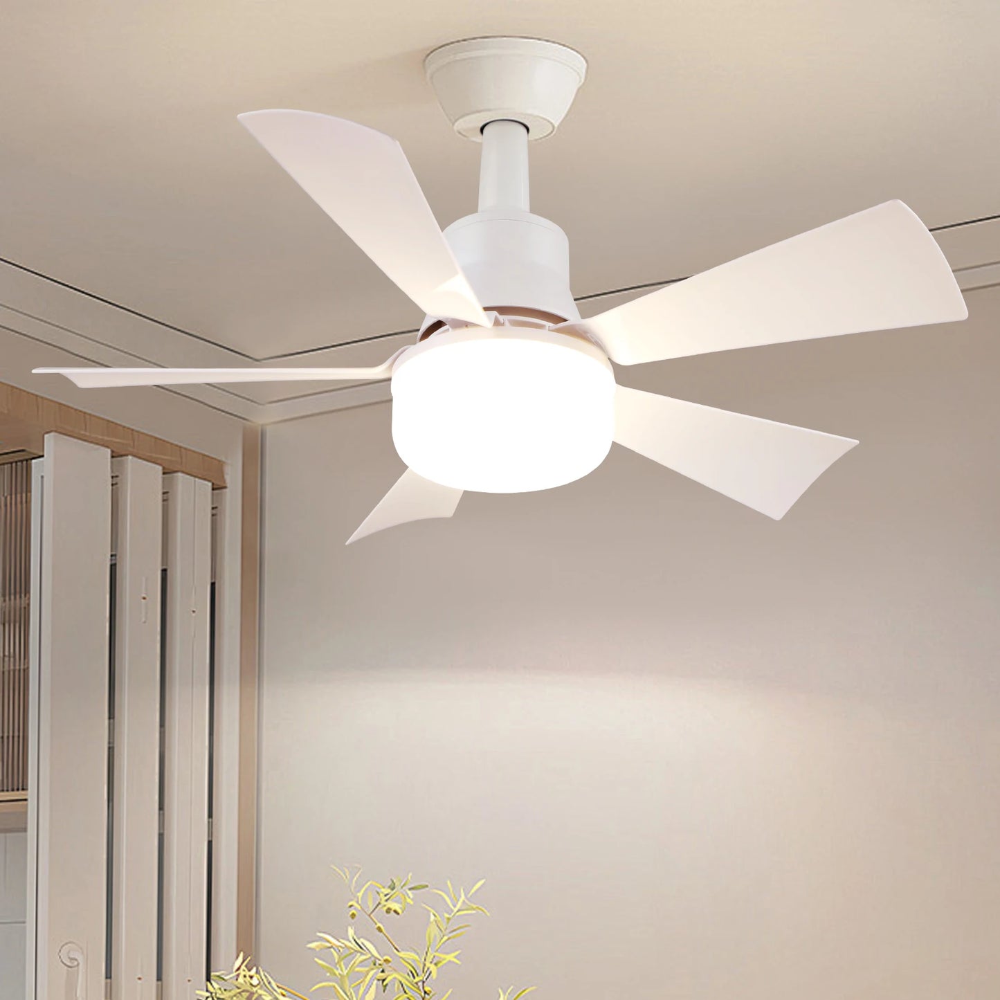 APWIKOGER Socket Ceiling Fan With Light And Remote