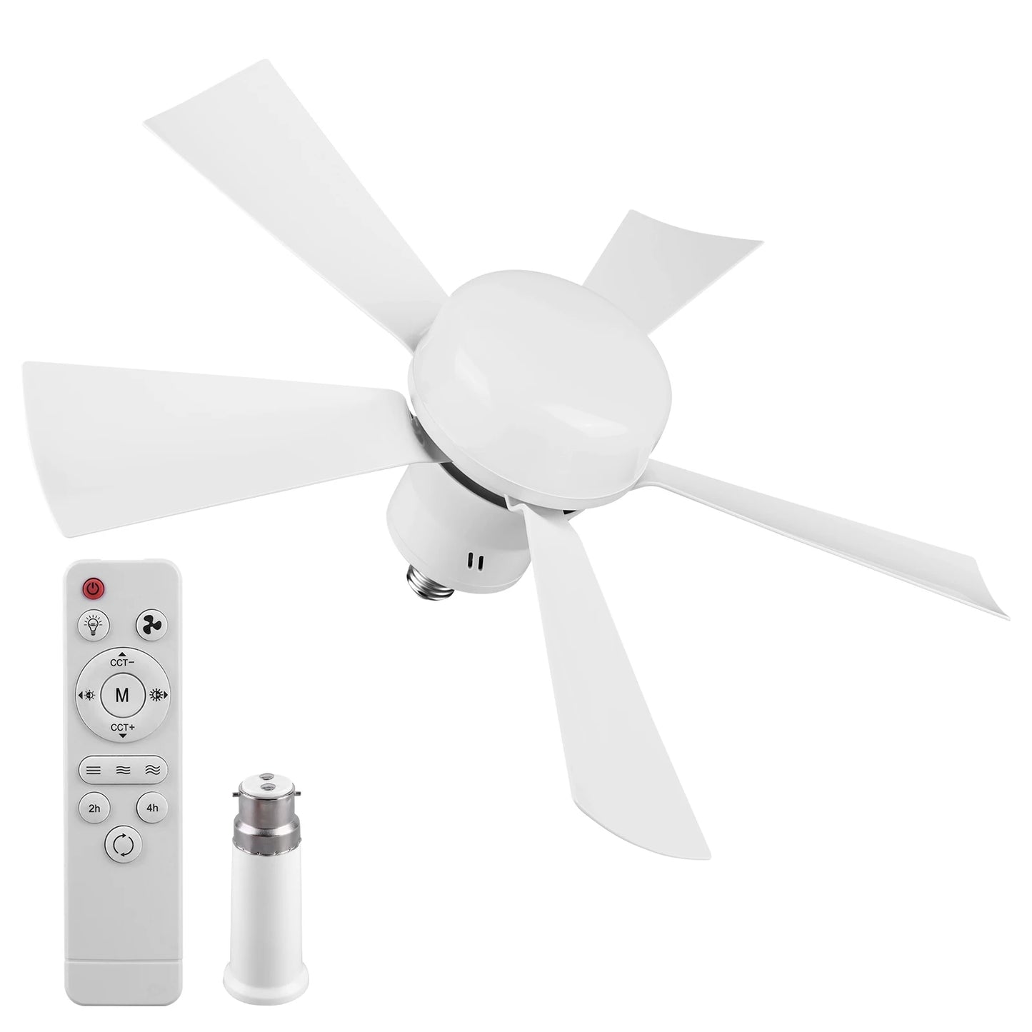 APWIKOGER Socket Ceiling Fan With Light And Remote