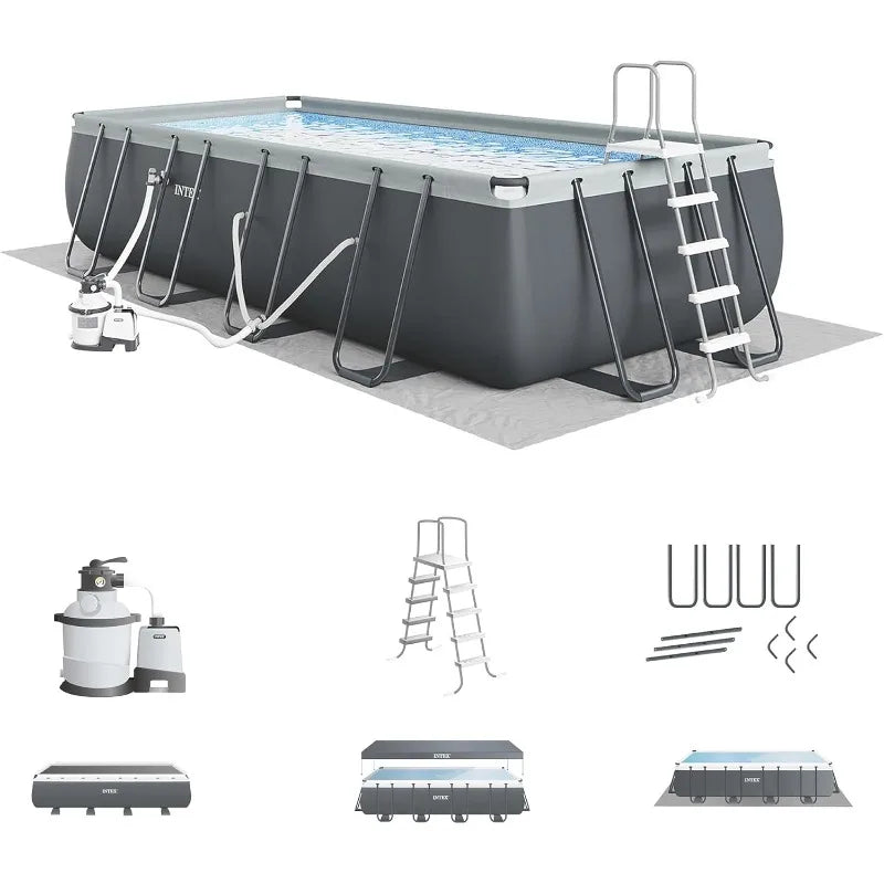 Ultra XTR Rectangular Frame Swimming Pool Set With Pump