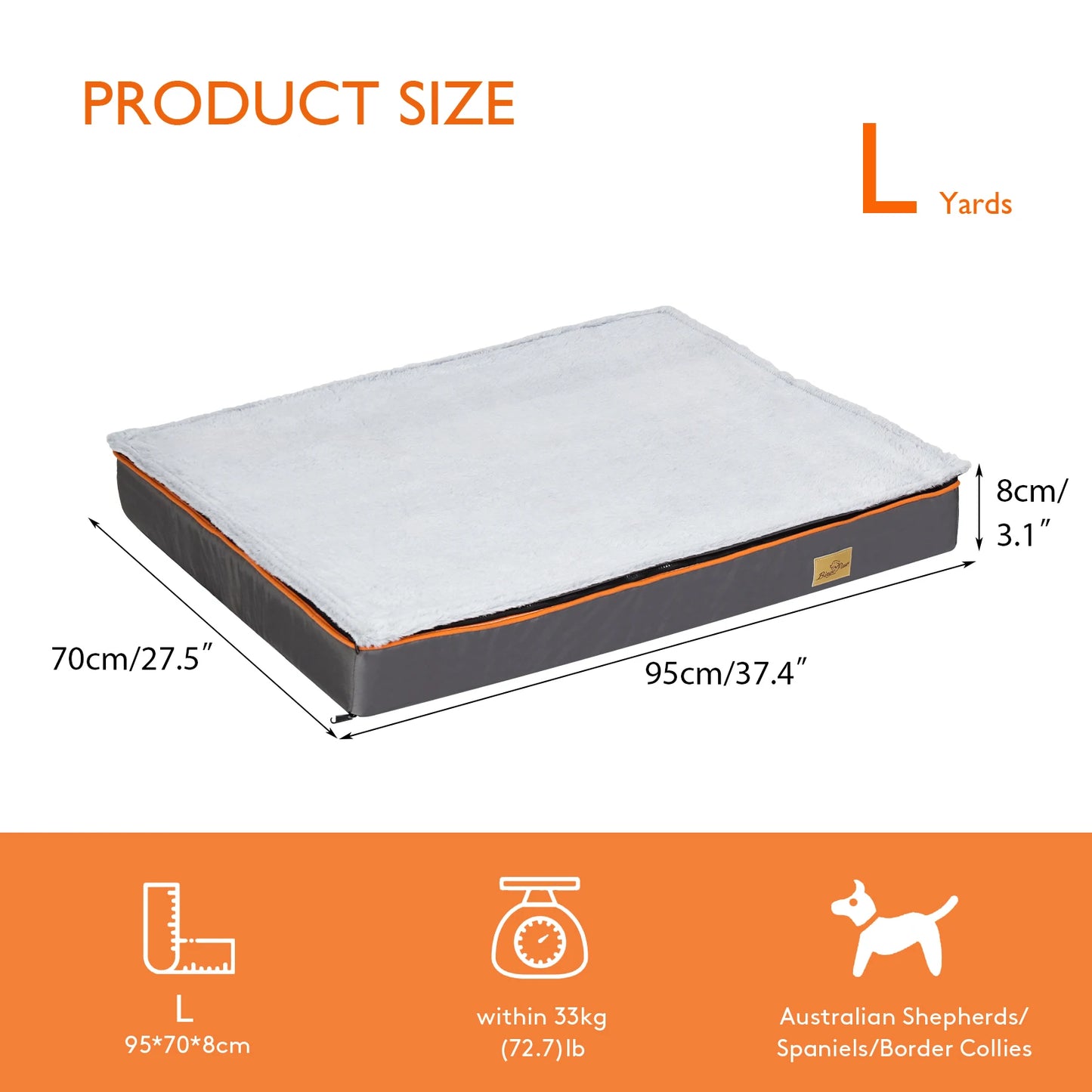 BINGOPAW Orthopedic Dog Bed With Washable Cover And Foam Cushion