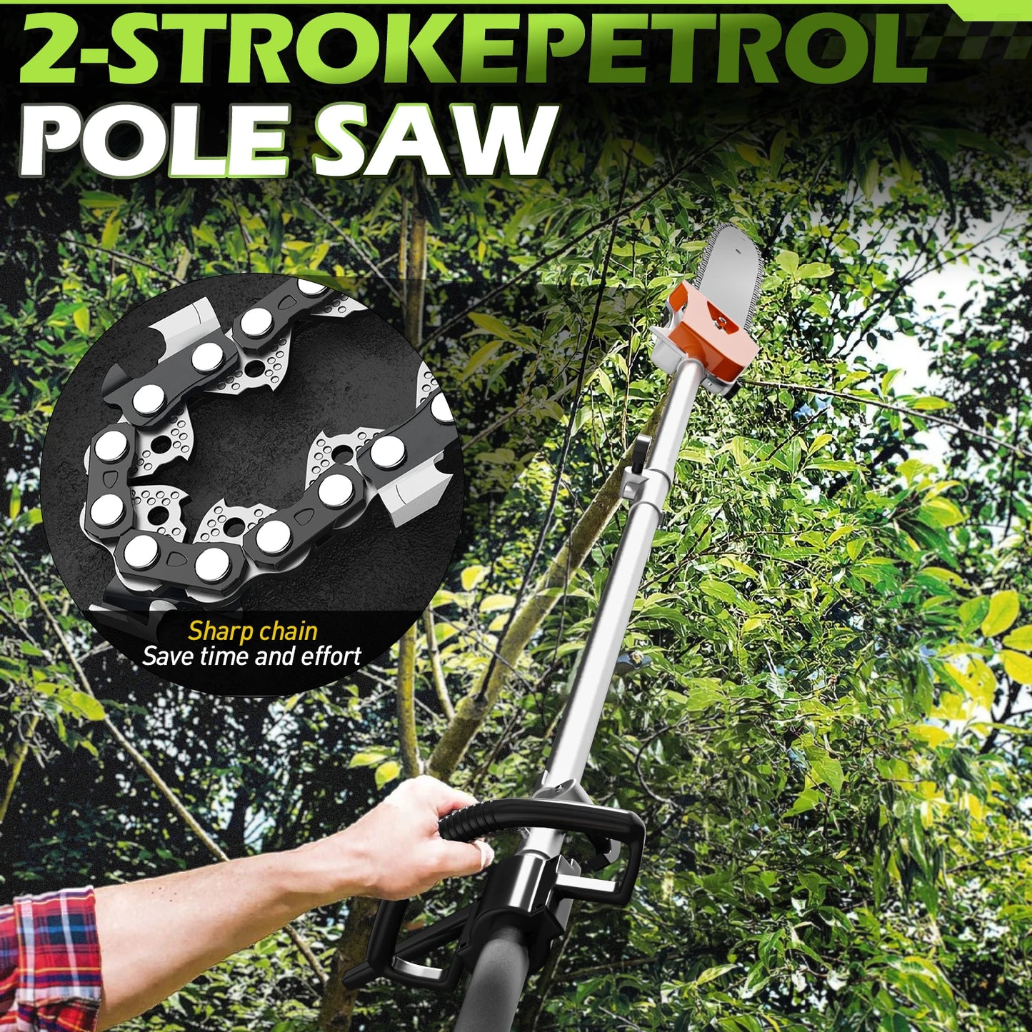 Gas Powered 6 In 1 Hedge Trimmer, Weed Eater, Cutter
