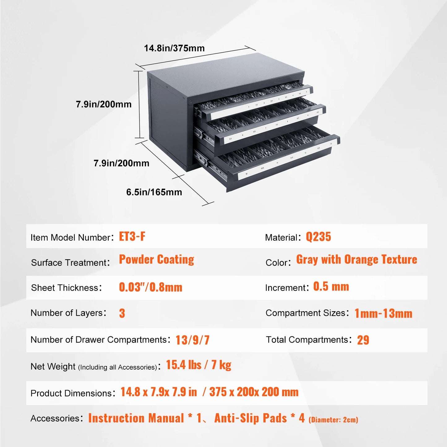 SucceBuy Steel Drill Bit Dispenser Cabinet Organizer
