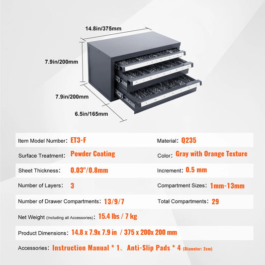 SucceBuy Steel Drill Bit Dispenser Cabinet Organizer