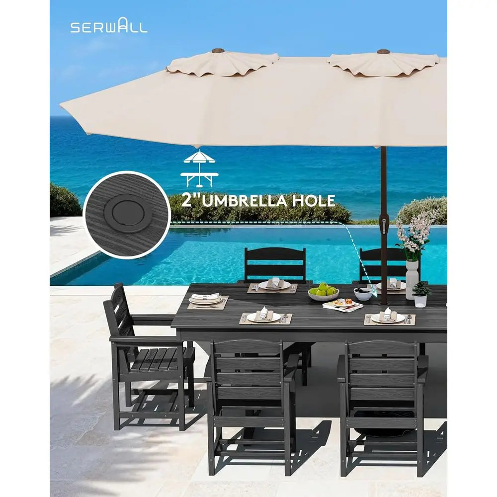 LISM HDPE Outdoor Dining Set With Table And Armchairs