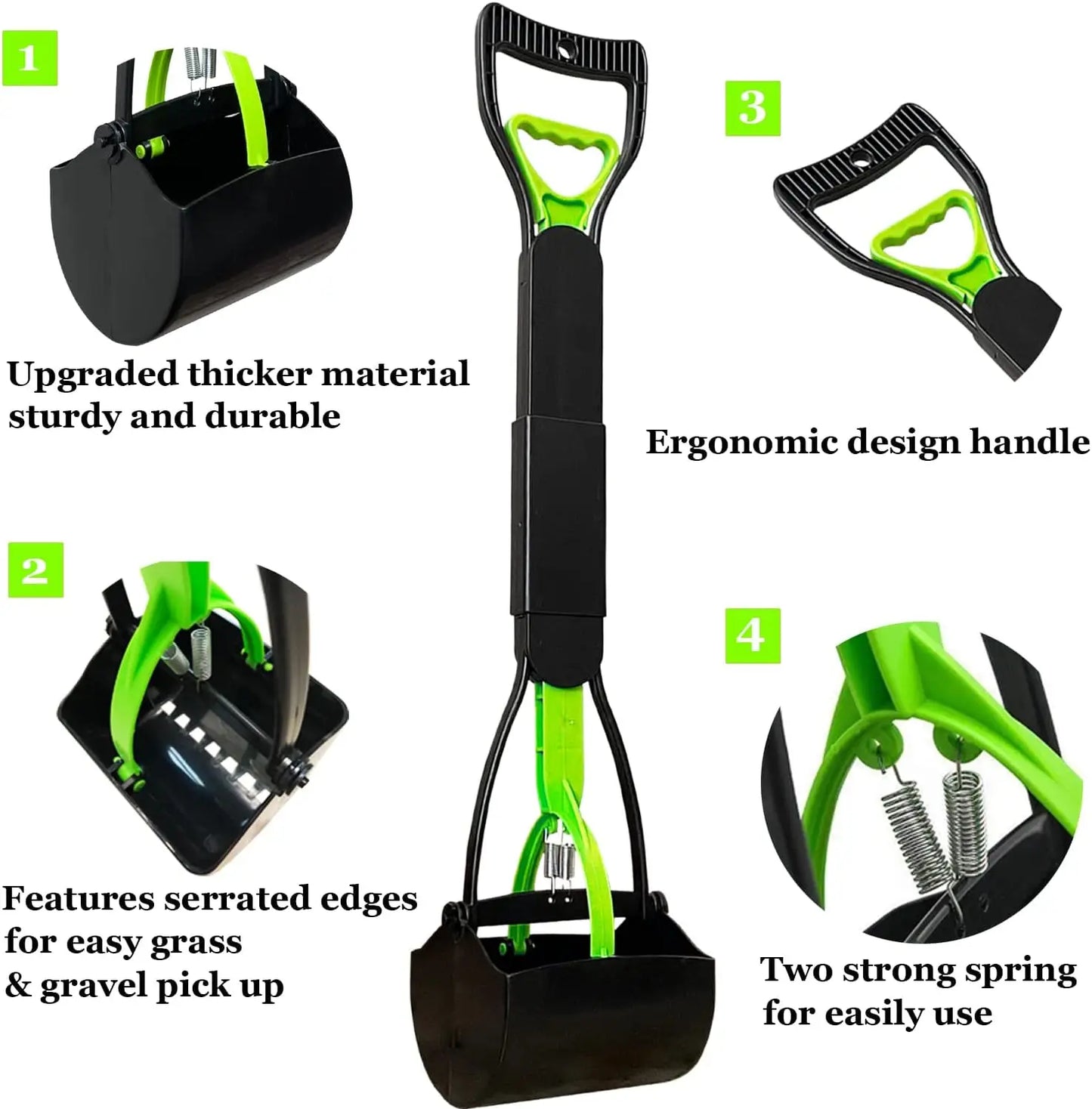 Large Dog Pooper Scooper For Grass And Gravel Easy Cleanup
