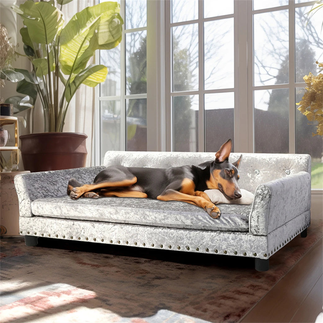 BORWART Heavy Duty Pet Sofa Bed Large Raised Dog And Cat Couch