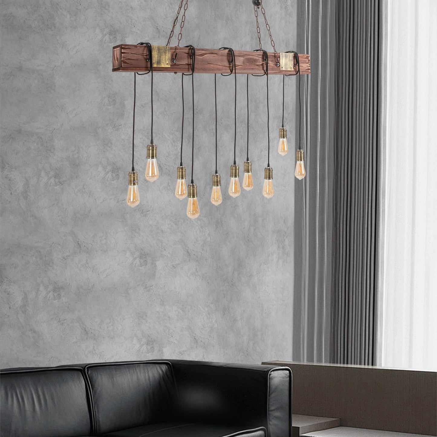 Vintage Wood Ceiling Chandelier Pendant Light E26 Loft Bar