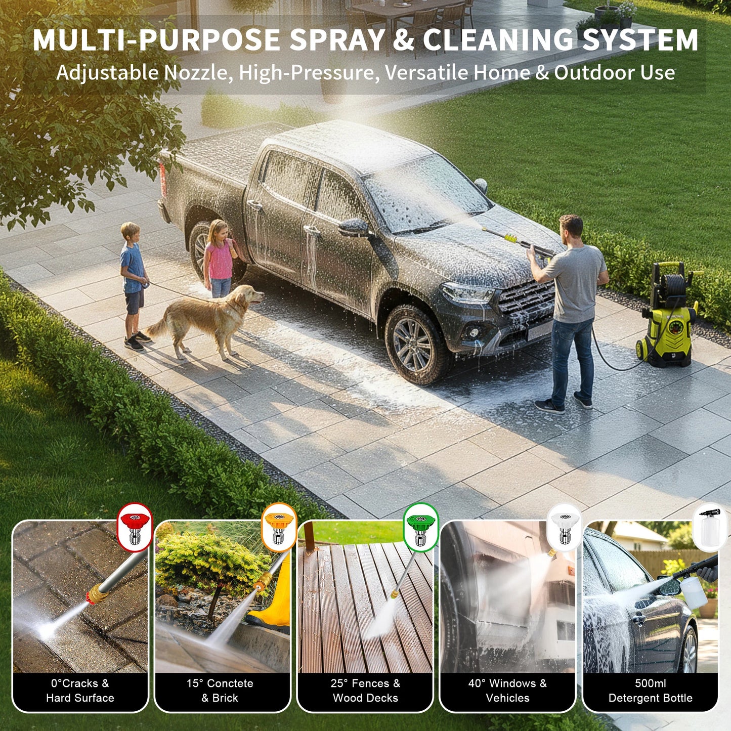 FF FOTING 5000 PSI Pressure Washer With Touch Screen And Foam Cannon