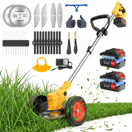 Cordless 5-In-1 Lawn Mower And Trimmer With 21V Batteries