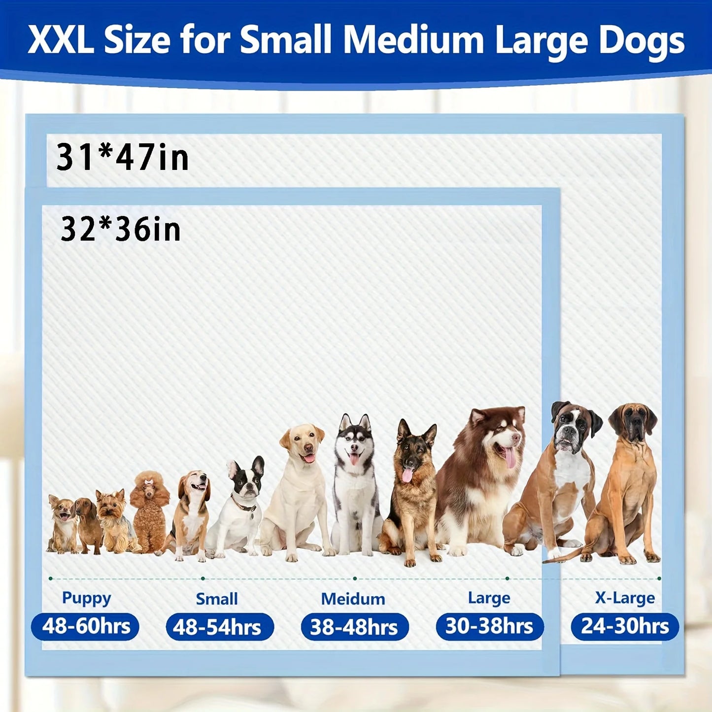 Ultra Absorbent Disposable Pet Pee Pad Leakproof Quick Dry 3S