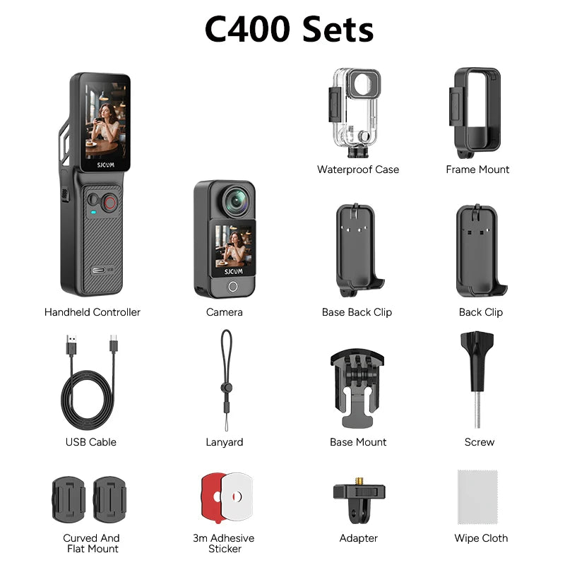 SJCAM C400 4K Pocket Camcorder With Stabilization WiFi Touch Screen