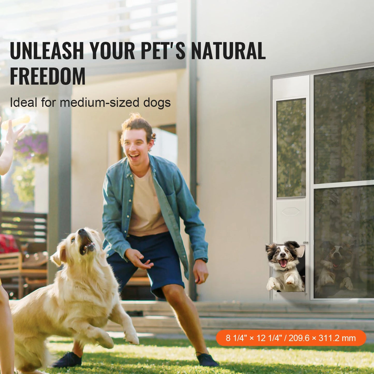 Dog Door for Sliding Glass Doors With Adjustable Height
