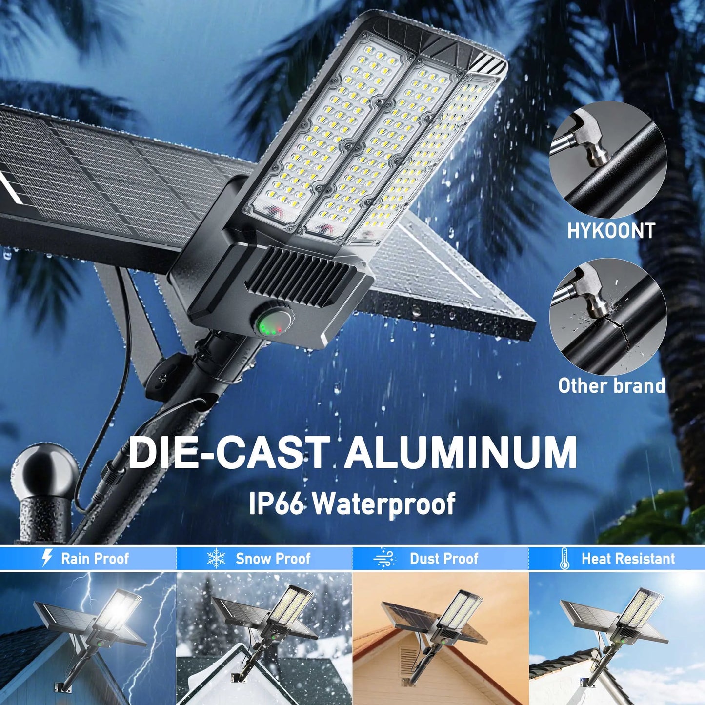2 Pack Solar Outdoor Lights LED Parking Lot Motion Sensor