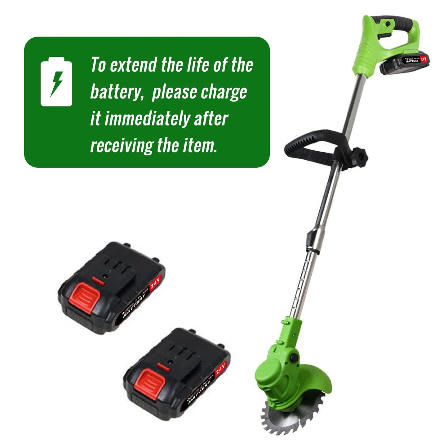 Electric Cordless Weed Trimmer 2in1 Grass Cutter With Battery