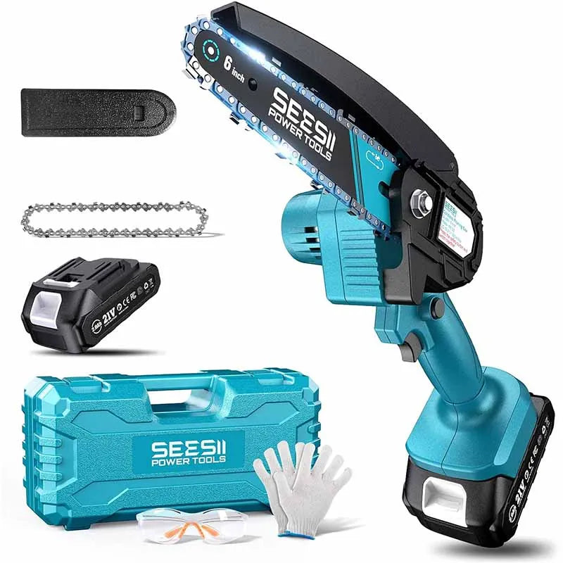 Seesii 6 Inch Cordless Mini Chainsaw For Makita 18V Battery Power