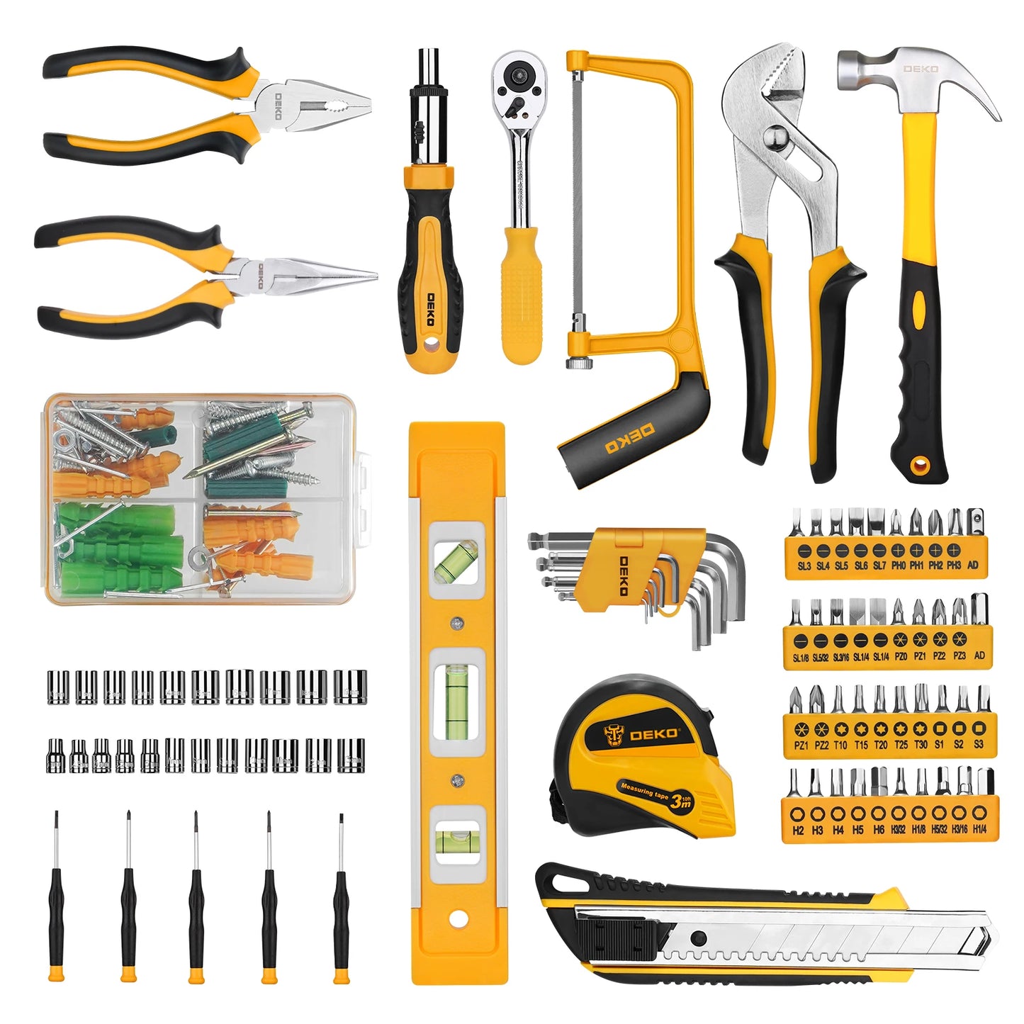 Dekopro 228Piece Socket Wrench Tool Set With Case Included