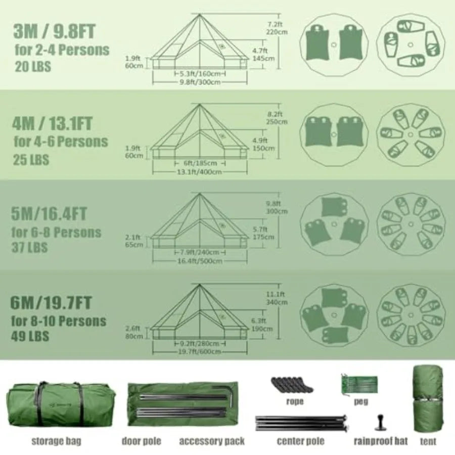 Bell Yurt Tent With Stove Jack Waterproof Luxury 4 Season