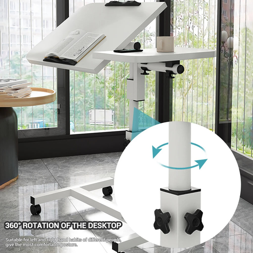 HiMISS Adjustable Overbed Table With Wheels