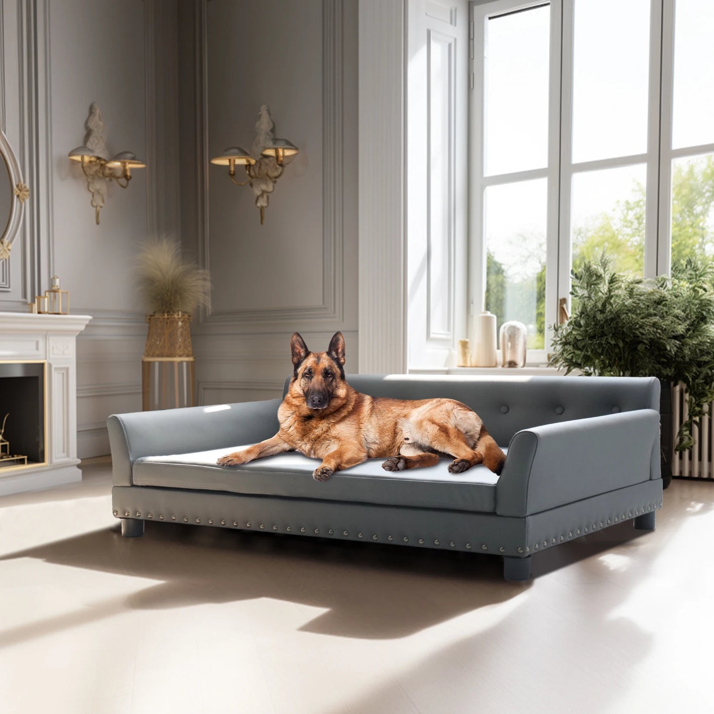 BORWART Heavy Duty Pet Sofa Bed Large Raised Dog And Cat Couch