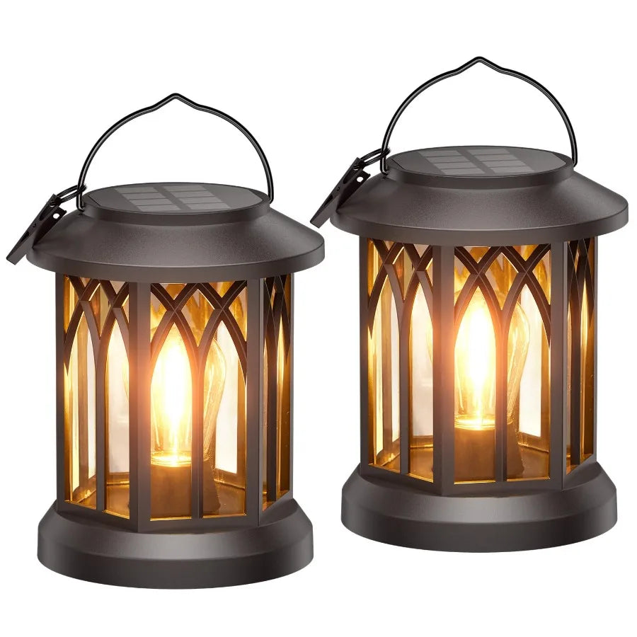 Solar Lanterns Outdoor Waterproof Hanging Lights LED Garden Patio
