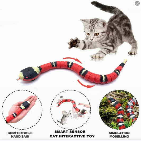 Automatic Cat Toy Interactive Snake Teaser For Cats USB Rechargeable