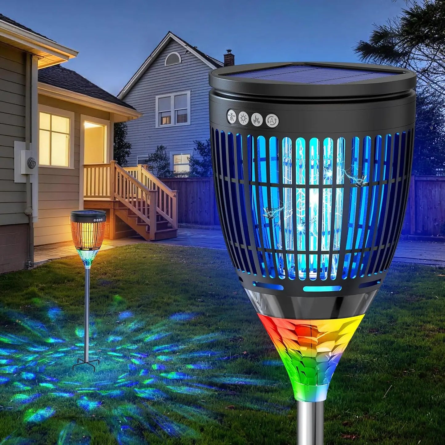 Solar Bug Zapper Outdoor 3-In-1 Mosquito Zapper For Yard