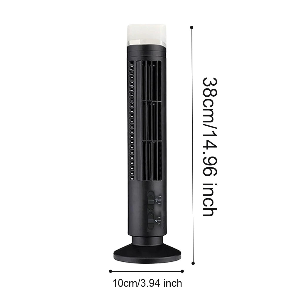 alloet LED Bladeless Tower Fan 90 Degree Oscillating USB Fan