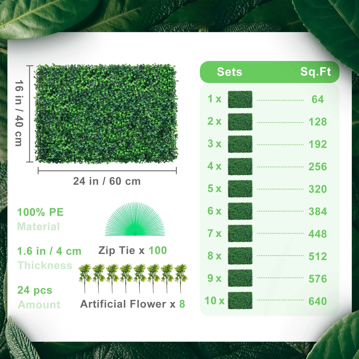 Artificial Boxwood Wall Panels UV Resistant Backdrop