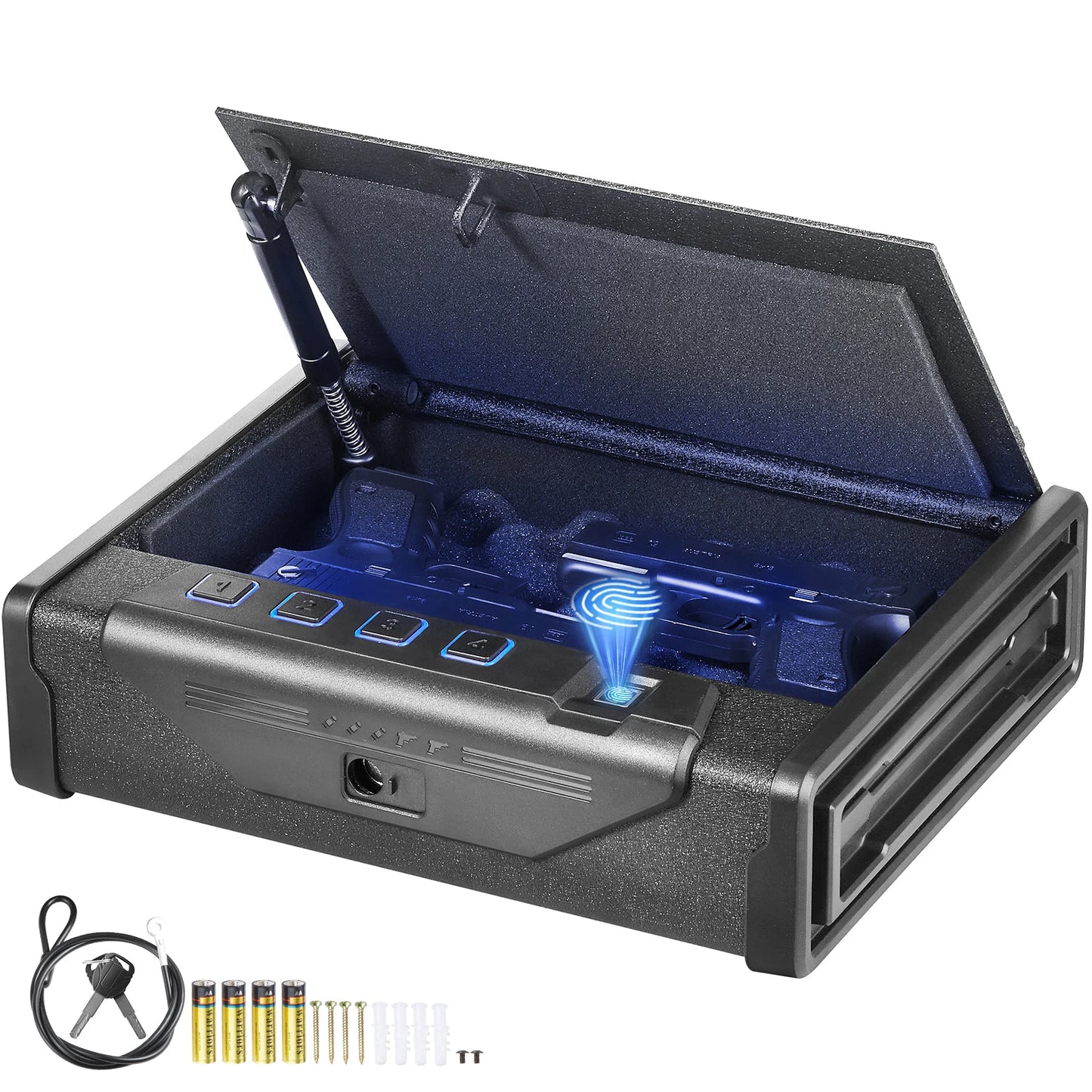 Pistol Safe With Biometric Access For Quick 3 Way Entry