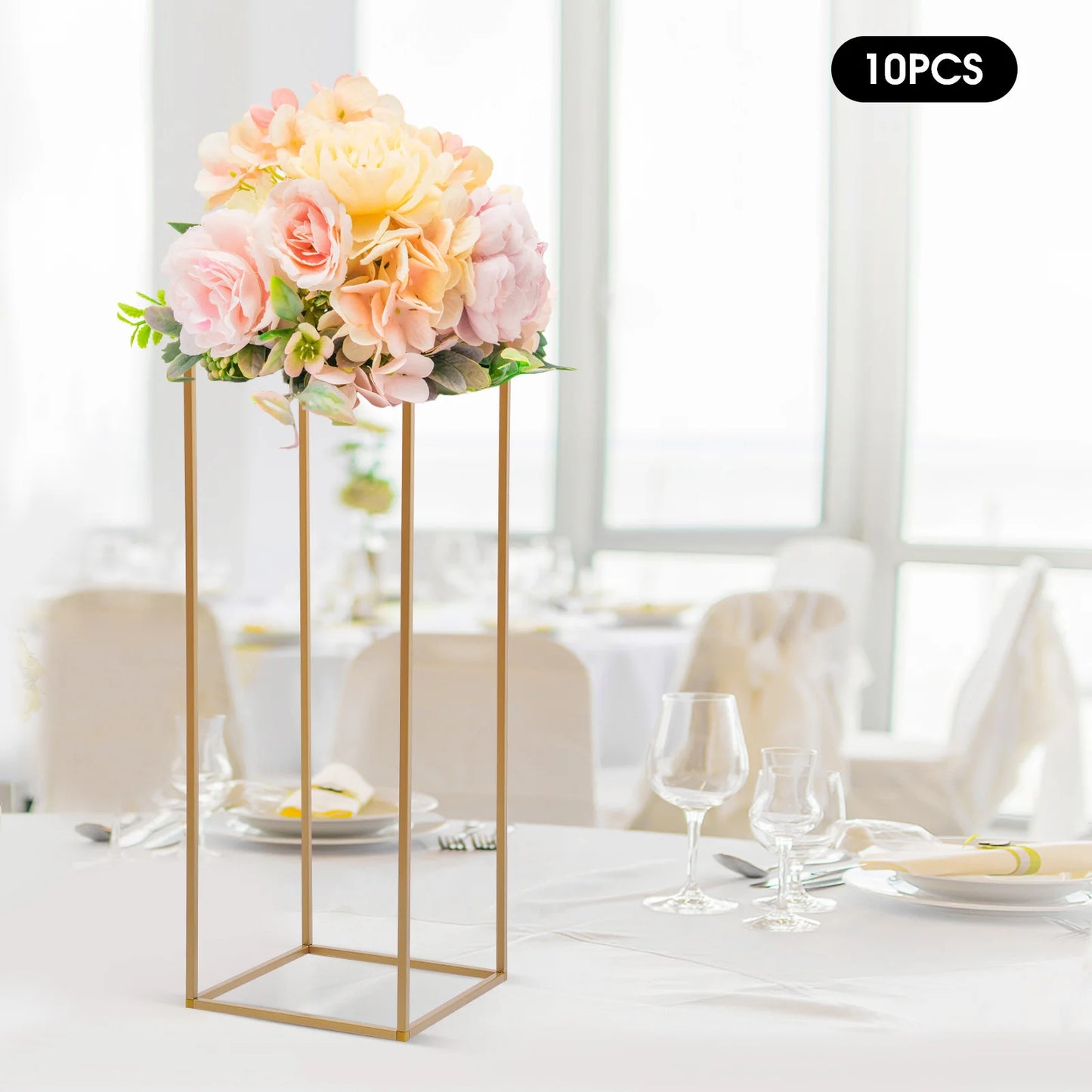 Metal Geometric Flower Vase Stand for Table Centerpieces